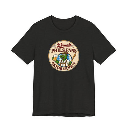 Drunk-natic Oktoberfest Drunk Phil's Fans Tee, Fun Graphic T-Shirt for Beer Lovers and Oktoberfest Goers