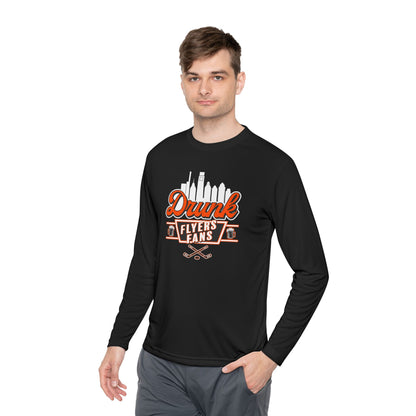 Drunk Flyers Fans Long Sleeve Tech Tee - Unisex Lightweight Sports Apparel