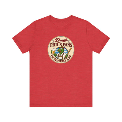 Drunk-natic Oktoberfest Drunk Phil's Fans Tee, Fun Graphic T-Shirt for Beer Lovers and Oktoberfest Goers