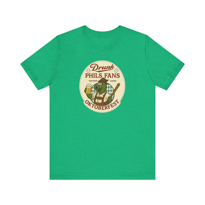Drunk-natic Oktoberfest Drunk Phil's Fans Tee, Fun Graphic T-Shirt for Beer Lovers and Oktoberfest Goers