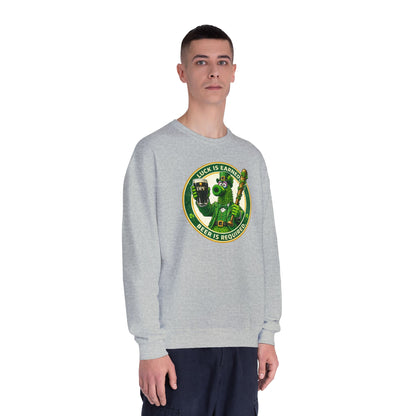 DPF St. Patrick's Day Crewneck Sweatshirt — 'Luck Is Earned, Beer Is Required'St. Patrick’s Day Graphic