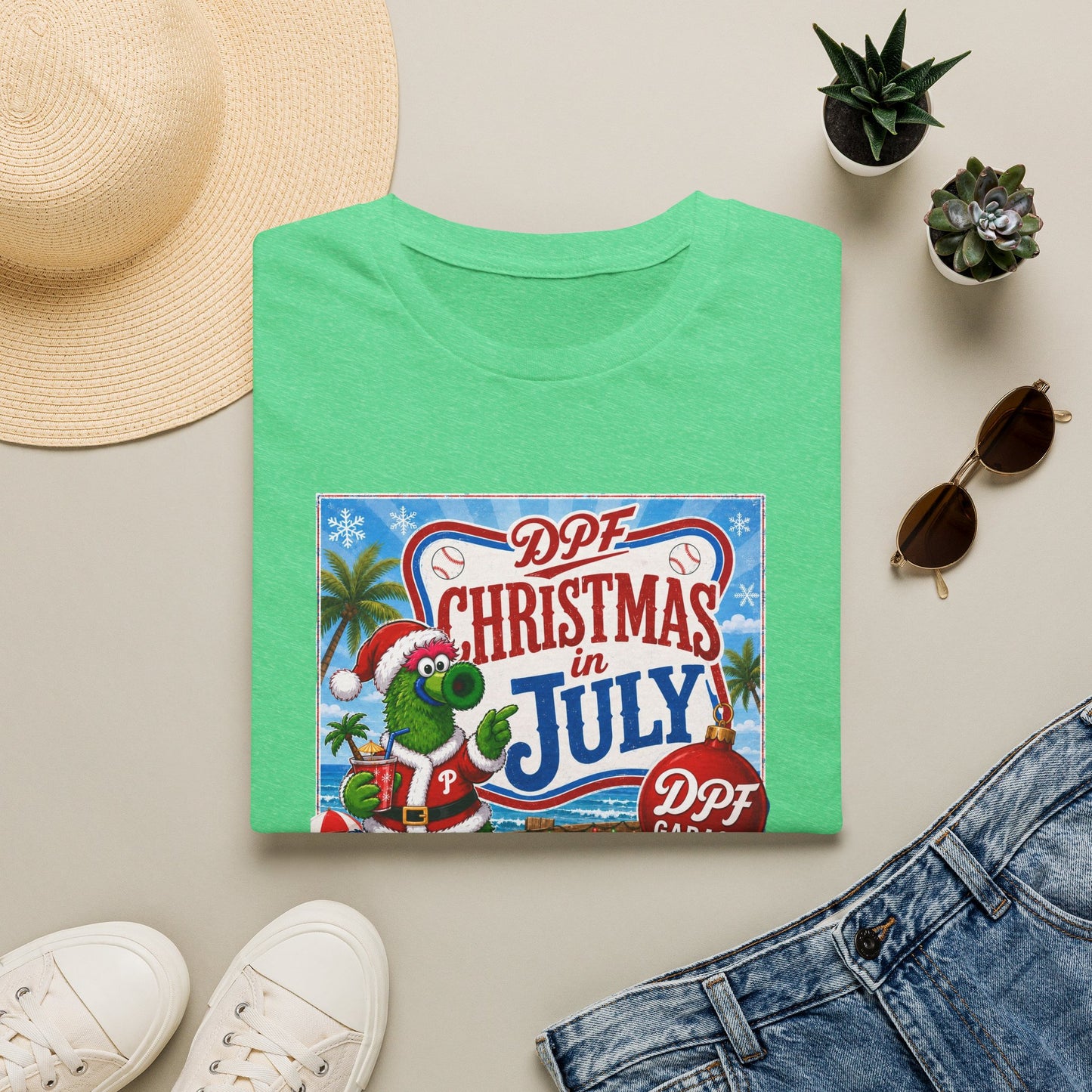DPF Christmas in July T-Shirt — Retro Tropical Holiday Tee