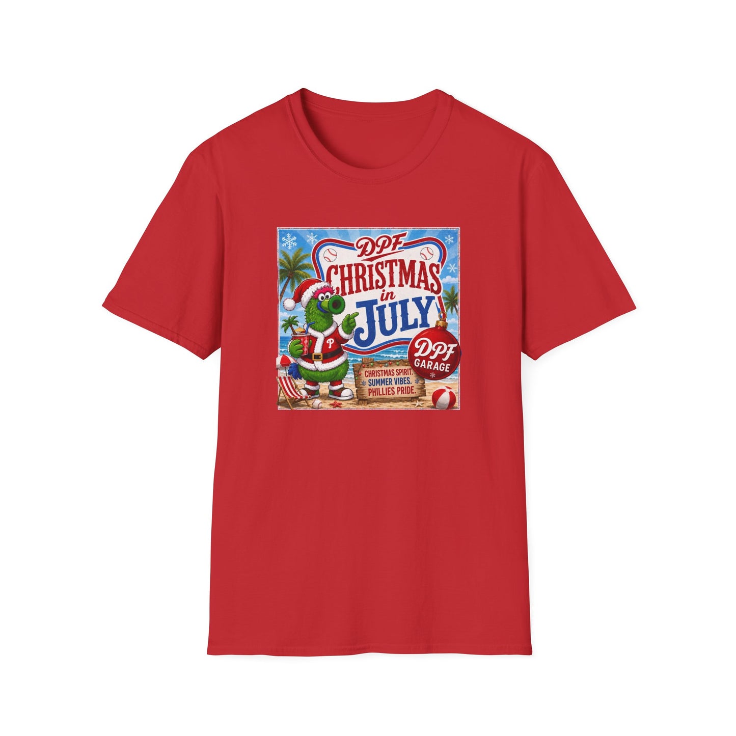 DPF Christmas in July T-Shirt — Retro Tropical Holiday Tee