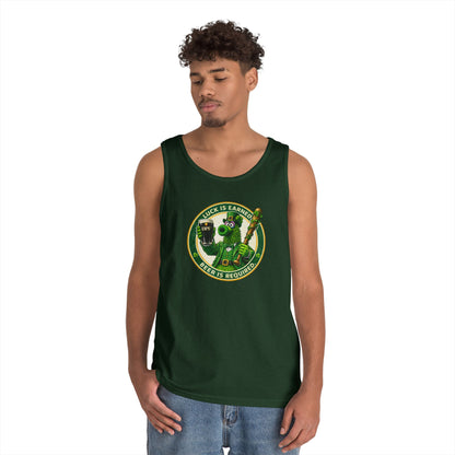 DPF Tank Top — "Luck Is Earned, Beer Is Required" St. Patrick's Day Beer & Shamrock Graphic Tank