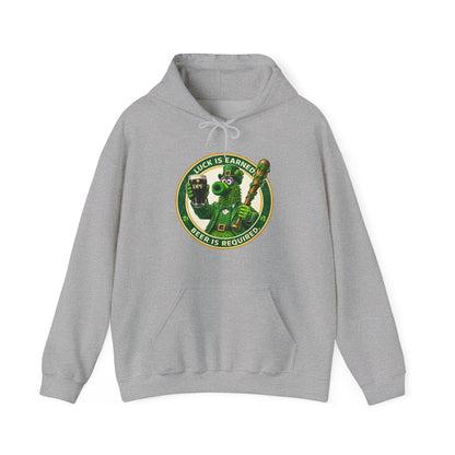 DPF St, Patrick's Day Hoodie — "Luck Is Earned, Beer Is Required"  St. Patrick's Day Graphic