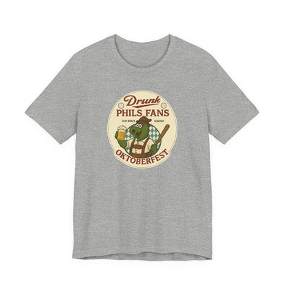 Drunk-natic Oktoberfest Drunk Phil's Fans Tee, Fun Graphic T-Shirt for Beer Lovers and Oktoberfest Goers