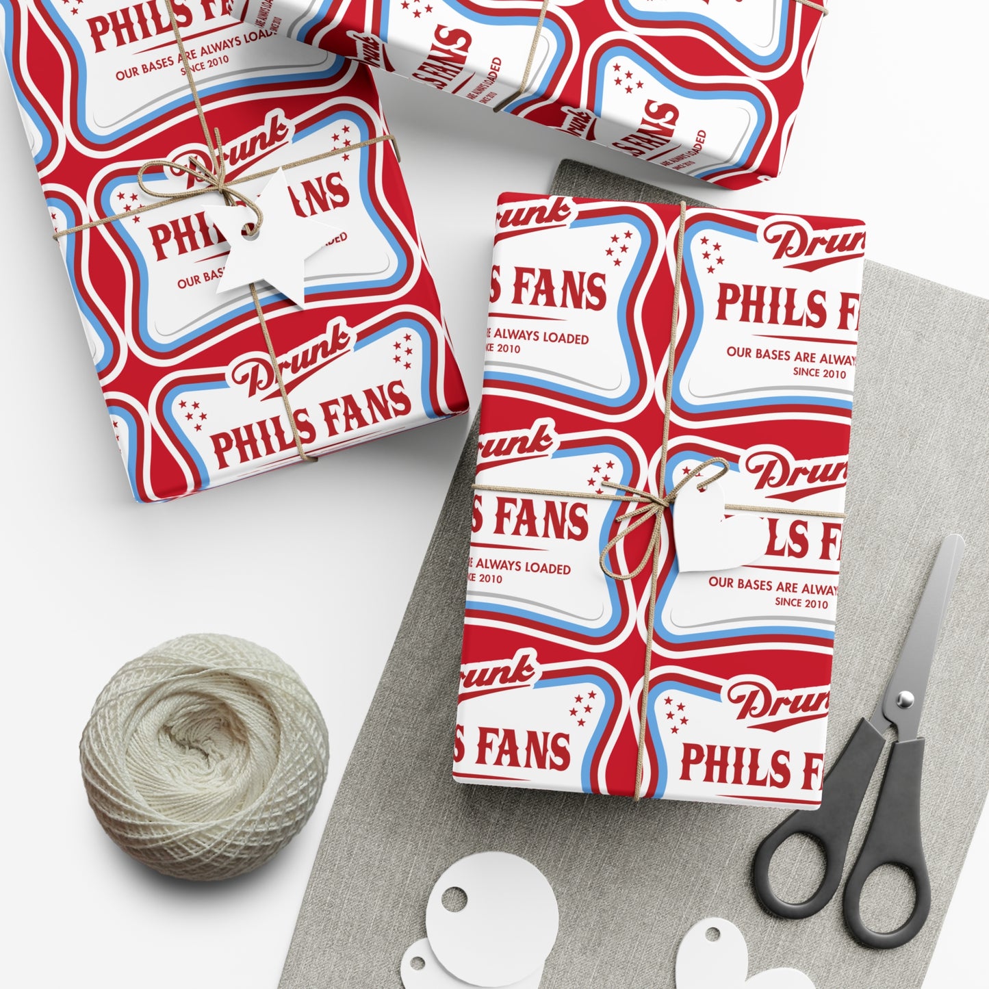 Gift Wrap Papers for Sports Fans, Unique Party Wrapping Paper, Phillies Theme Gift Wrap, Fun Celebration Supplies, Birthday Wrapping, [...]