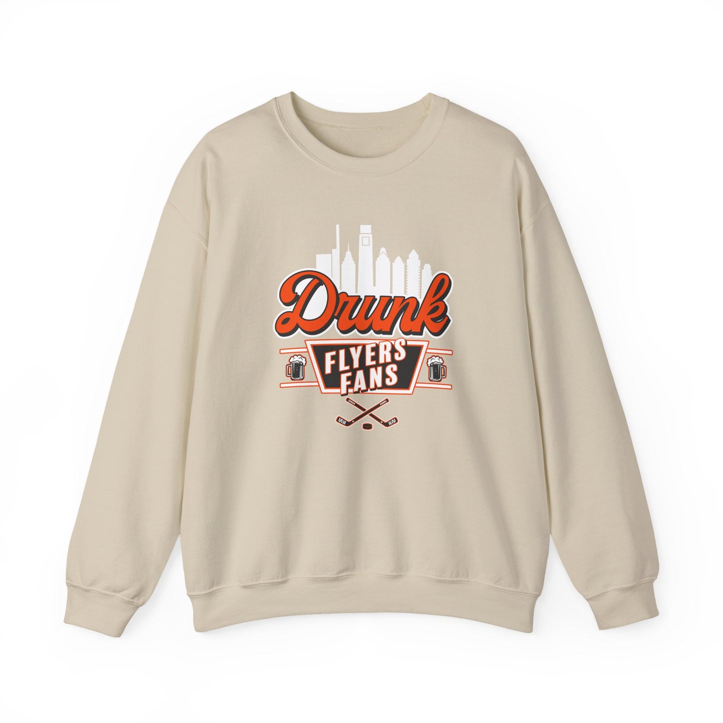 ORANGE Drunk Flyers Fans Crewneck Sweatshirt - Unisex Heavy Blend