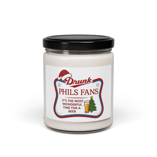 Drunk Phils Fans Scented Christmas Candle- 9oz
